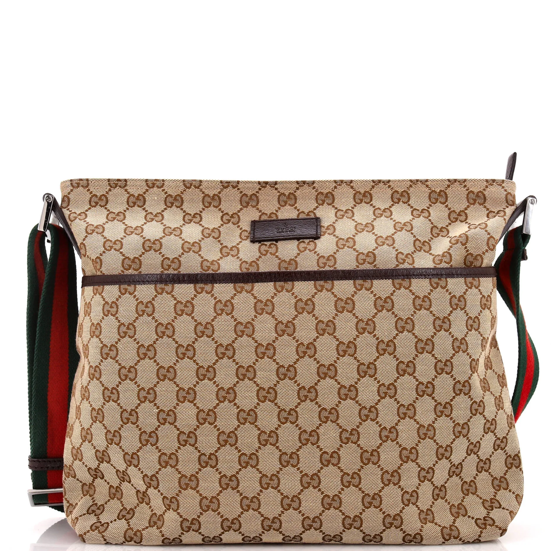 Front Pocket Web Messenger GG Canvas Medium