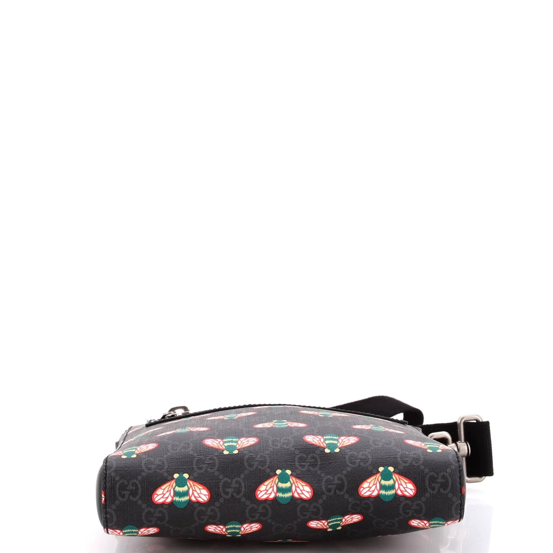 Front Zip Messenger Bestiary Bee Print GG Coated Canvas Small