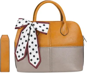 FUKUYIN Tote Purse for Women Medium Crossbody Bags Top Handle Dome Satchel Bag for Ladies Faxu Leather