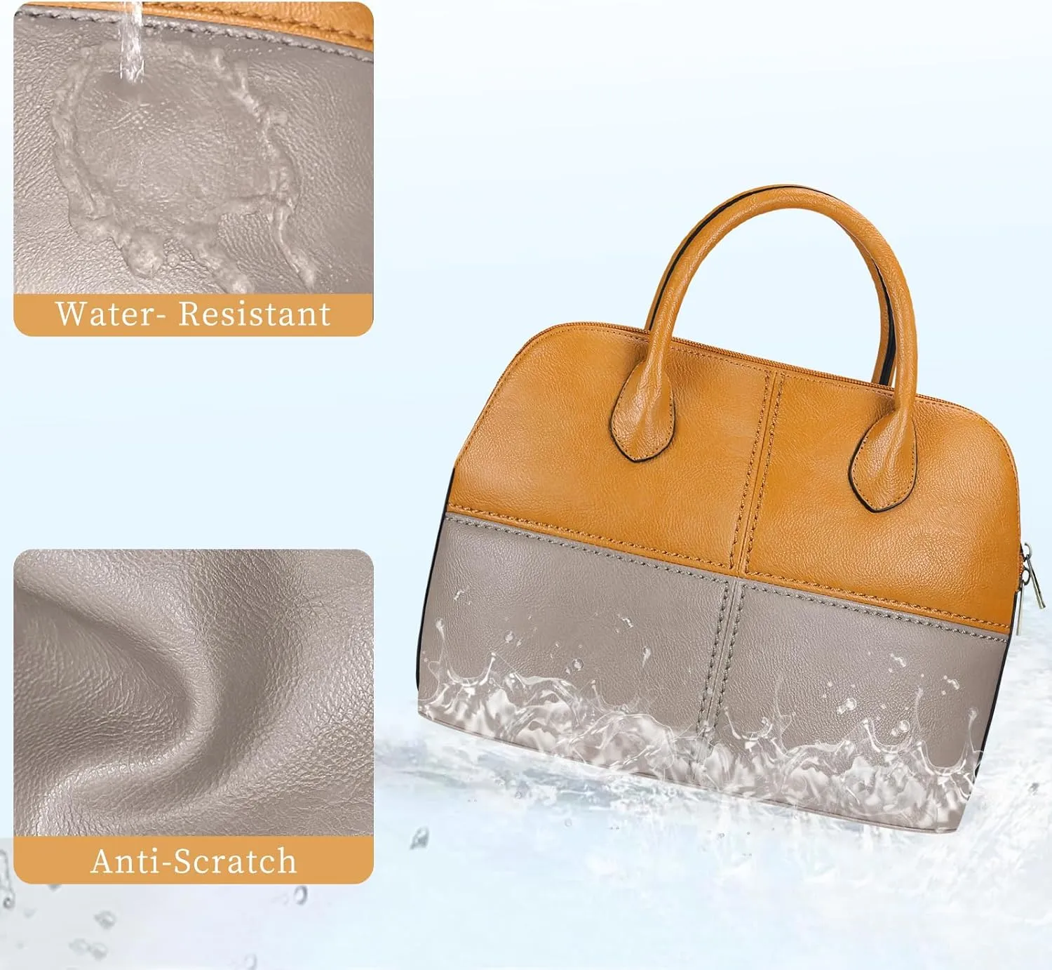 FUKUYIN Tote Purse for Women Medium Crossbody Bags Top Handle Dome Satchel Bag for Ladies Faxu Leather
