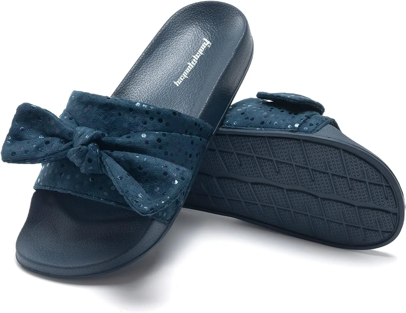 FUNKYMONKEY Women's Slides Sandals Bowknot Beach Casual Comfort Slippers