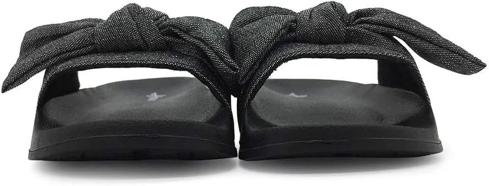 FUNKYMONKEY Women's Slides Sandals Bowknot Beach Casual Comfort Slippers