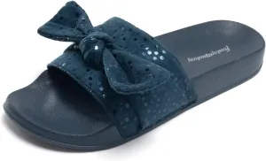 FUNKYMONKEY Women's Slides Sandals Bowknot Beach Casual Comfort Slippers