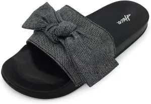 FUNKYMONKEY Women's Slides Sandals Bowknot Beach Casual Comfort Slippers