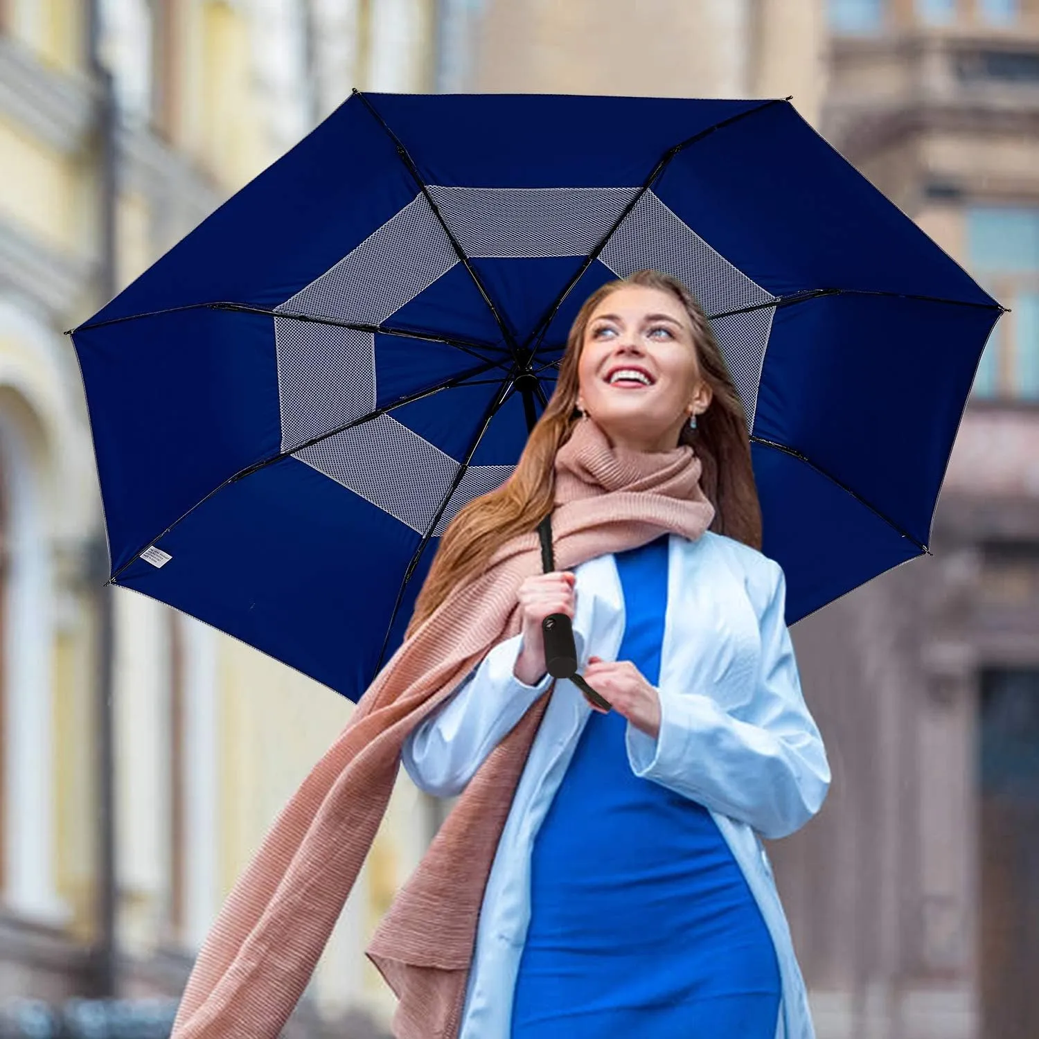 G4Free UPF 50  UV Protection Travel Umbrella 42/46 Inch Windproof Silver Coating Sun Blocking Umbrella