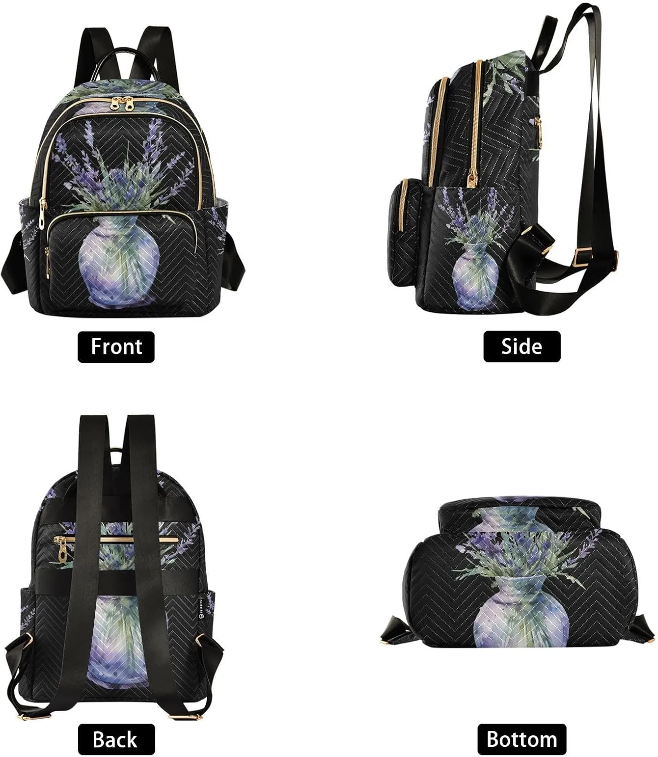 GAIGEO A Purple Tulip Vase Lightweight Backpack, Woman's Backpack, Women's Travel Backpack for Airplane, M