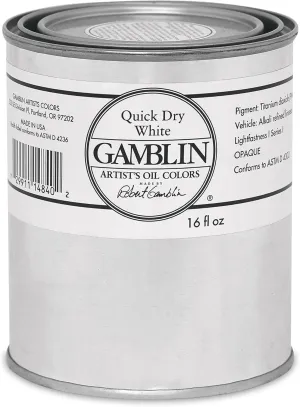 Gamblin Quick Dry White 16 oz can
