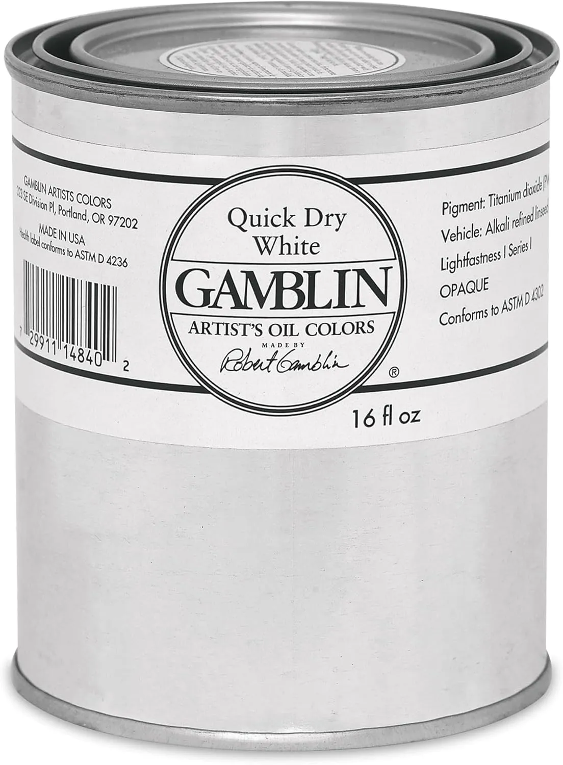Gamblin Quick Dry White 16 oz can