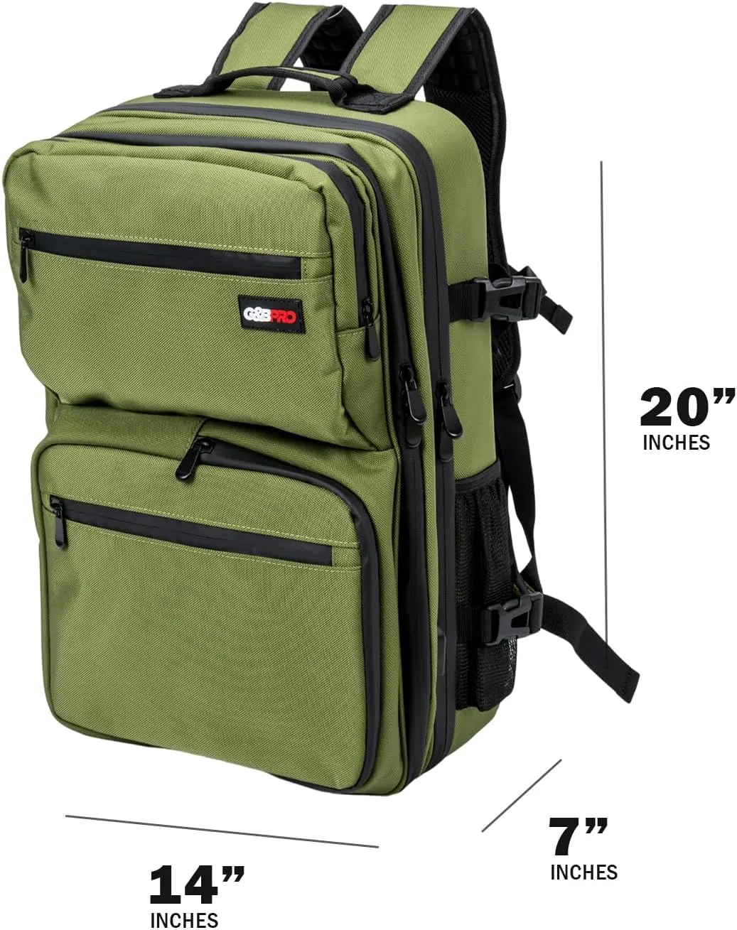 G&BPRO Full Size Backpack with Extending Tray System | All-in-one Mobile Workstation Travel Bag (Cali Green)