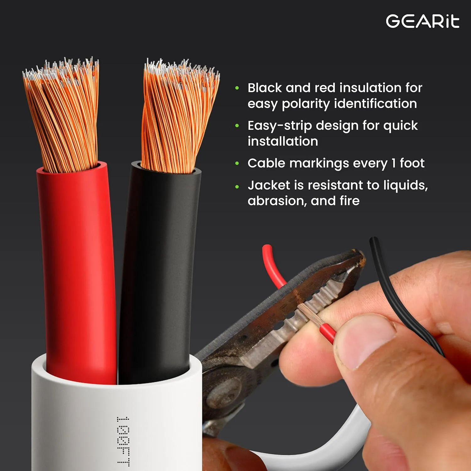 GEARit 14/2 Speaker Wire (200 Feet) 14 Gauge (Copper Clad Aluminum) - Fire Safety in Wall Rated Audio Speaker Wire Cable / CL2 Rated / 2 Conductors - CCA, 200ft