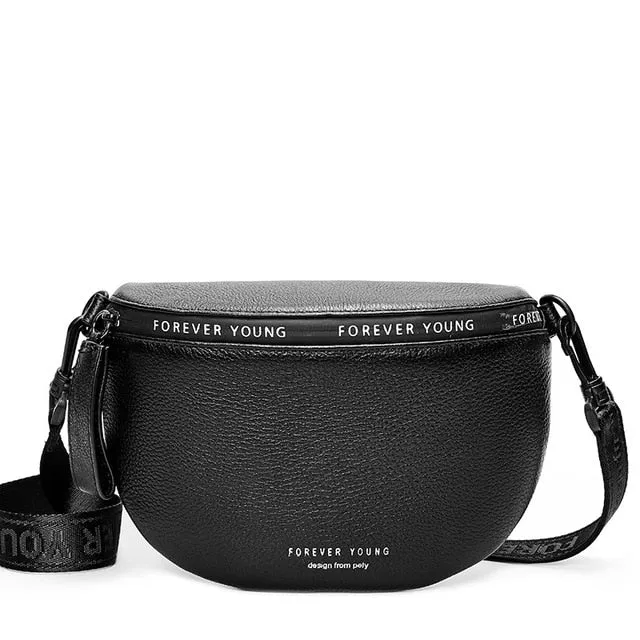 Genuine Leather Crossbody Bags Women Famous Brand Female Shoulder Bag Fashion Wide Shoulder Strap Soft Small Women Bag Bolsa sac