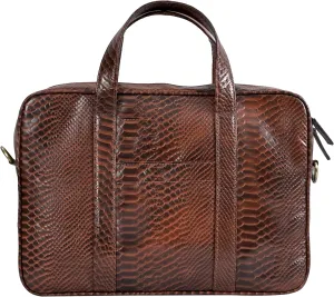 Genuine Leather Messenger Bag with Adjustable Strap for Men and Women Briefcase Laptop Satchel Office Crossbody (Brown)