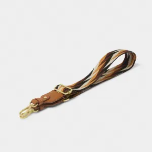 Geometric Canvas Strap In Cognac