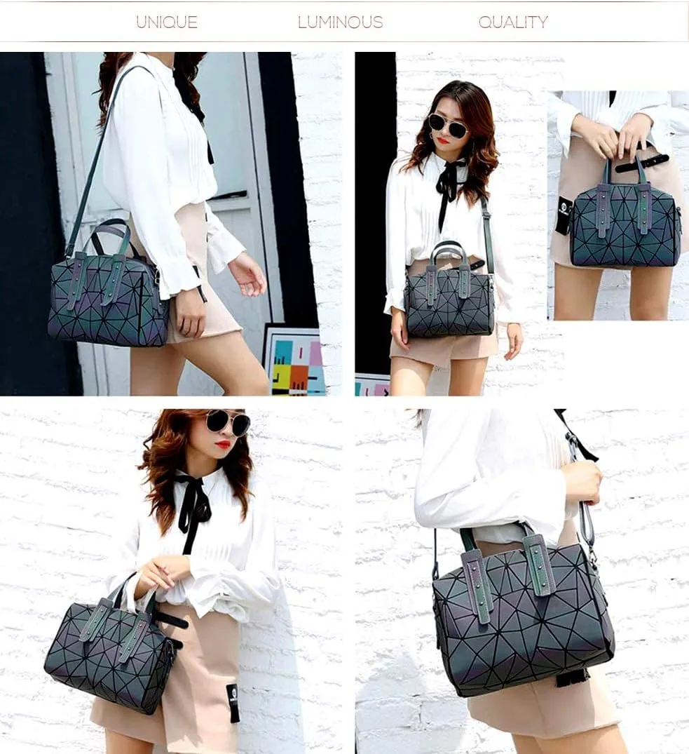 Geometric Luminous Purses Handbags Holographic Crossbody Shoulder Bag
