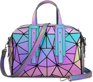Geometric Luminous Purses Handbags Holographic Crossbody Shoulder Bag