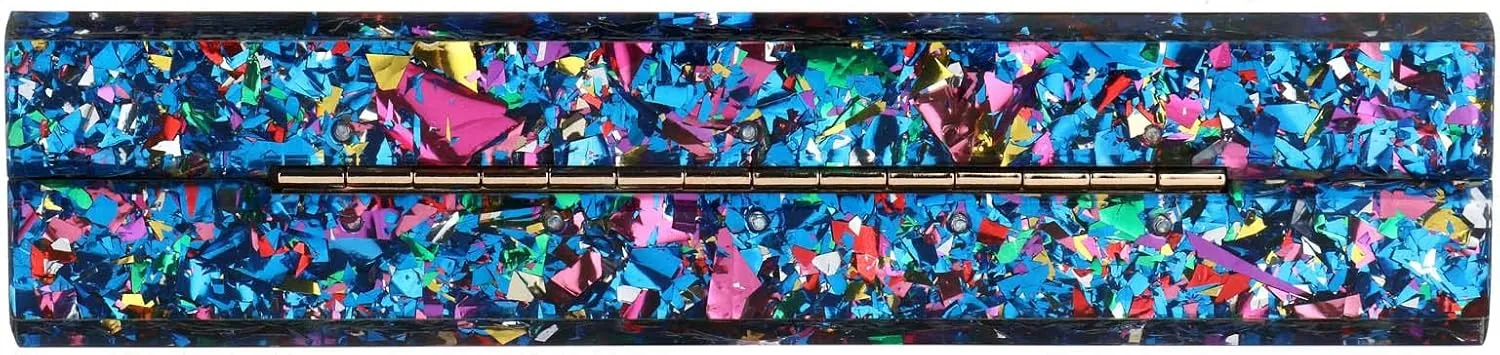 Gets Acrylic Purses and Handbags for Women Multicolor Perspex Geometric Patterns Box Clutch Banquet Evening Crossbody Handbag