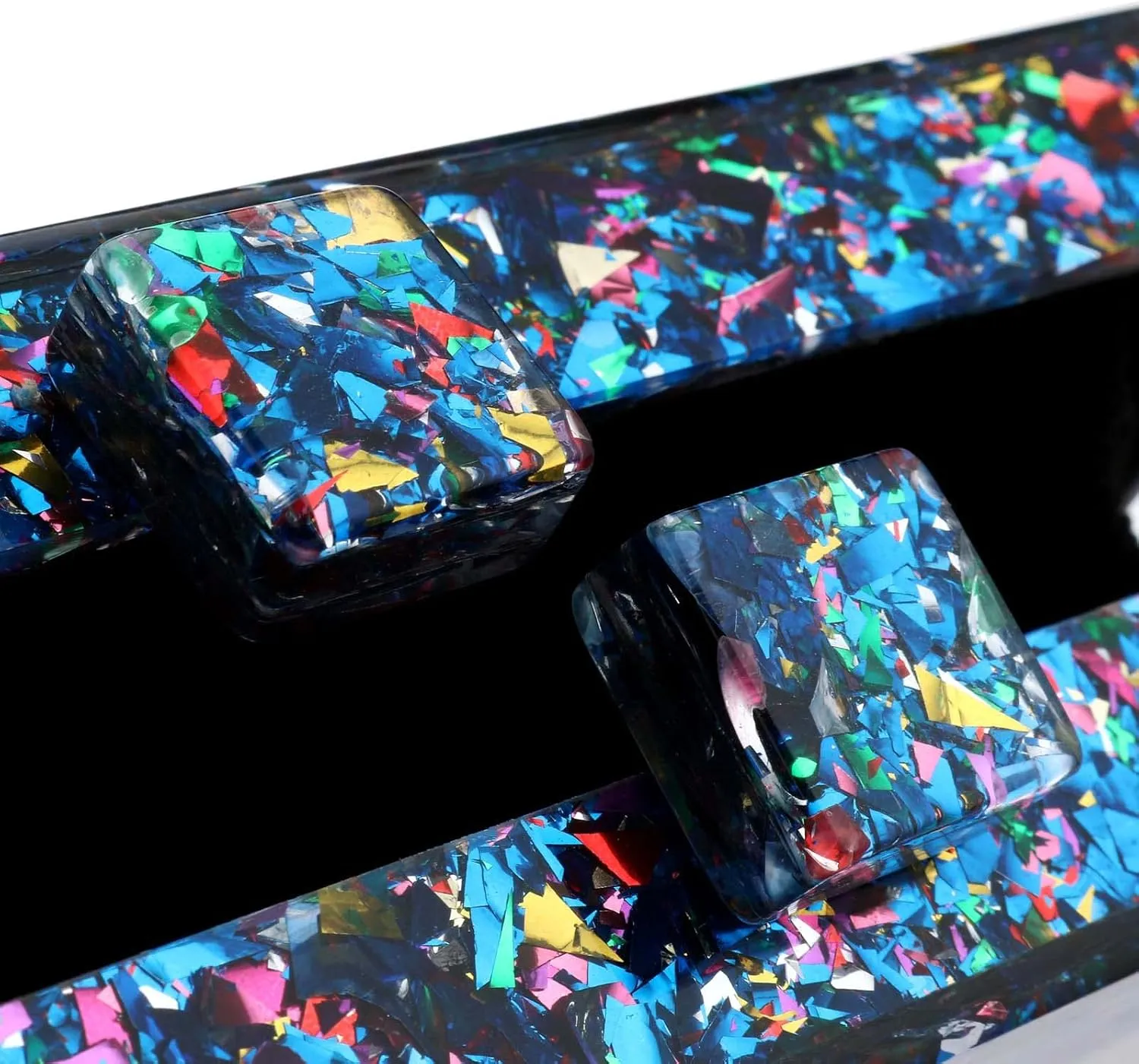Gets Acrylic Purses and Handbags for Women Multicolor Perspex Geometric Patterns Box Clutch Banquet Evening Crossbody Handbag