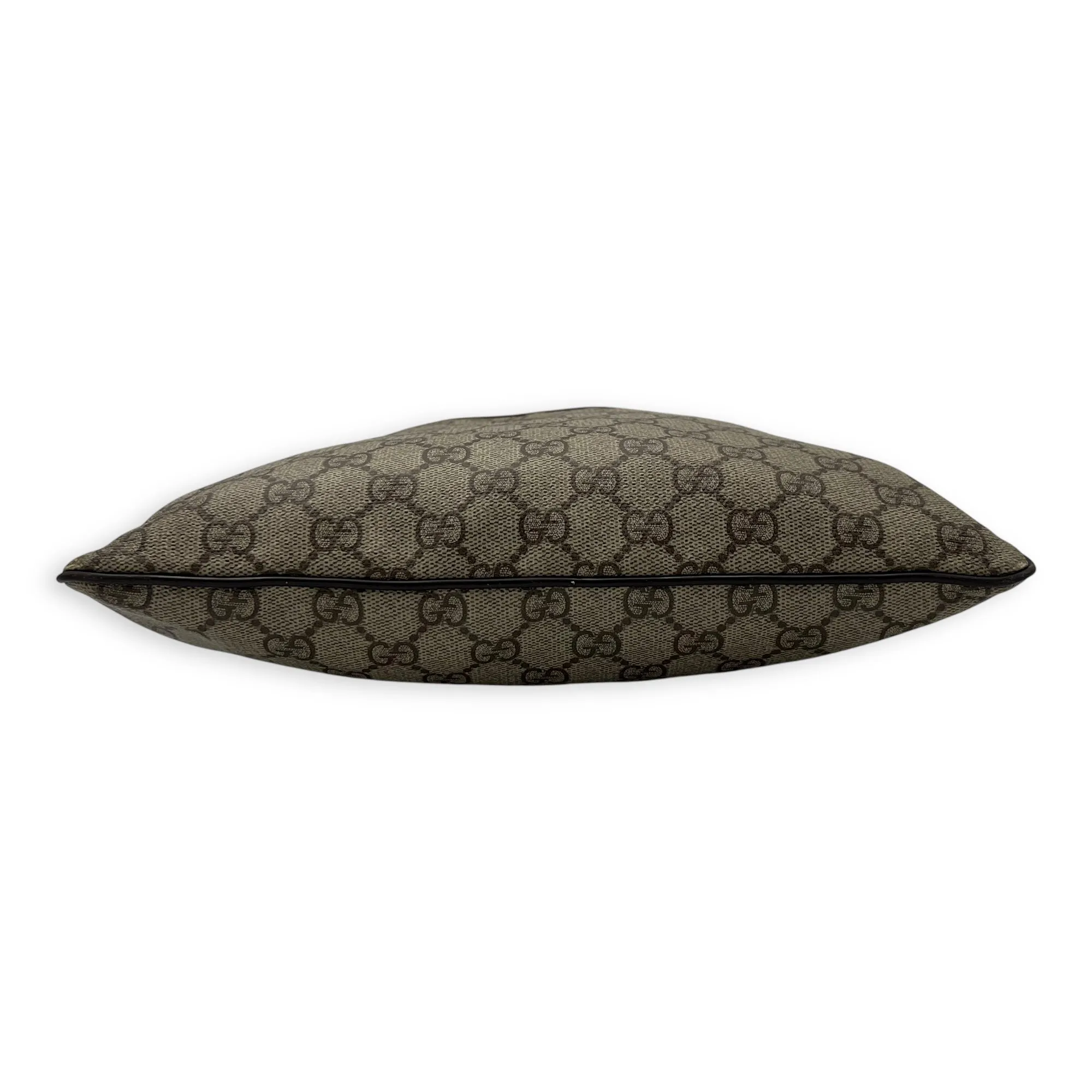 GG Supreme Brown Crossbody Bag in Coated Canvas, Silver hardware