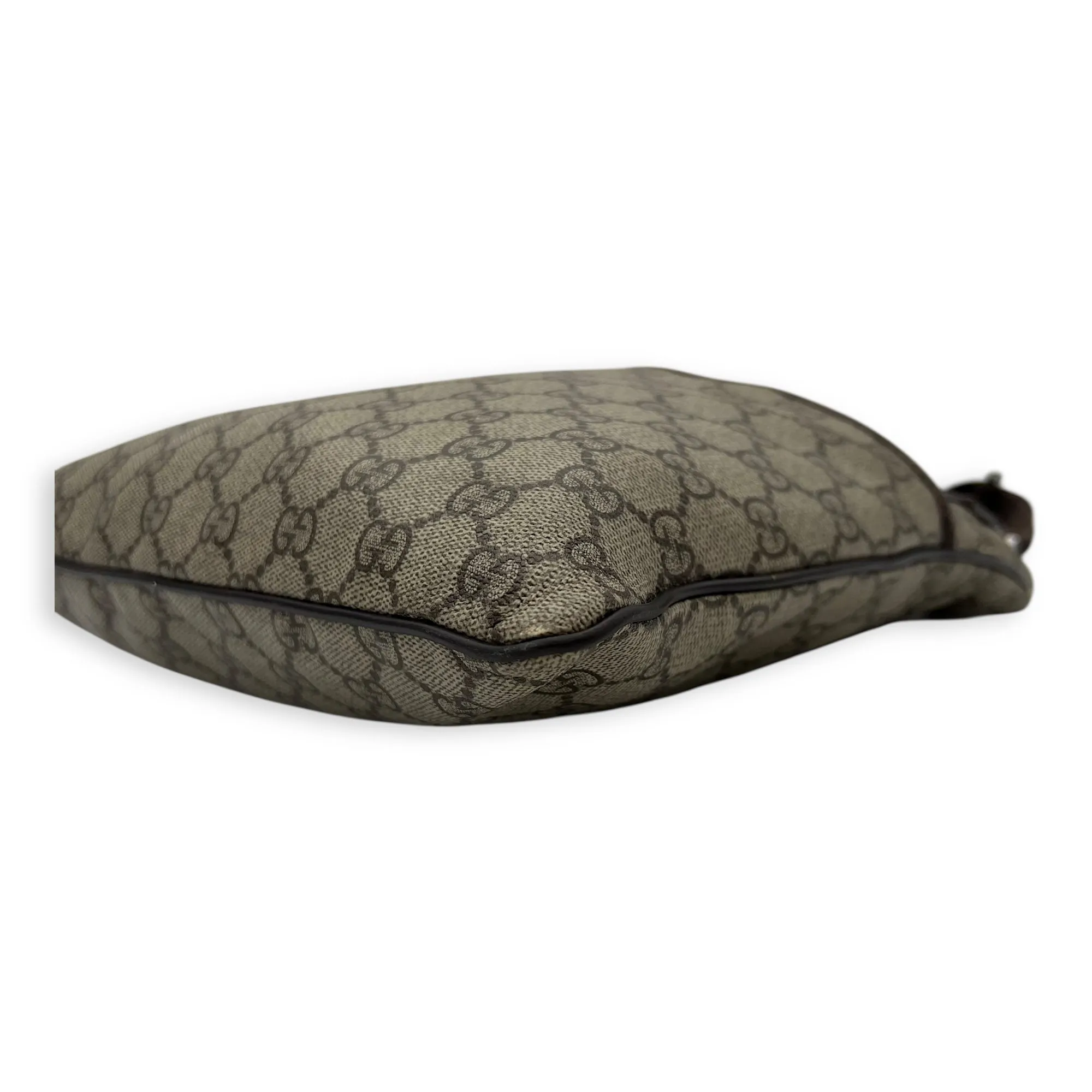 GG Supreme Brown Crossbody Bag in Coated Canvas, Silver hardware