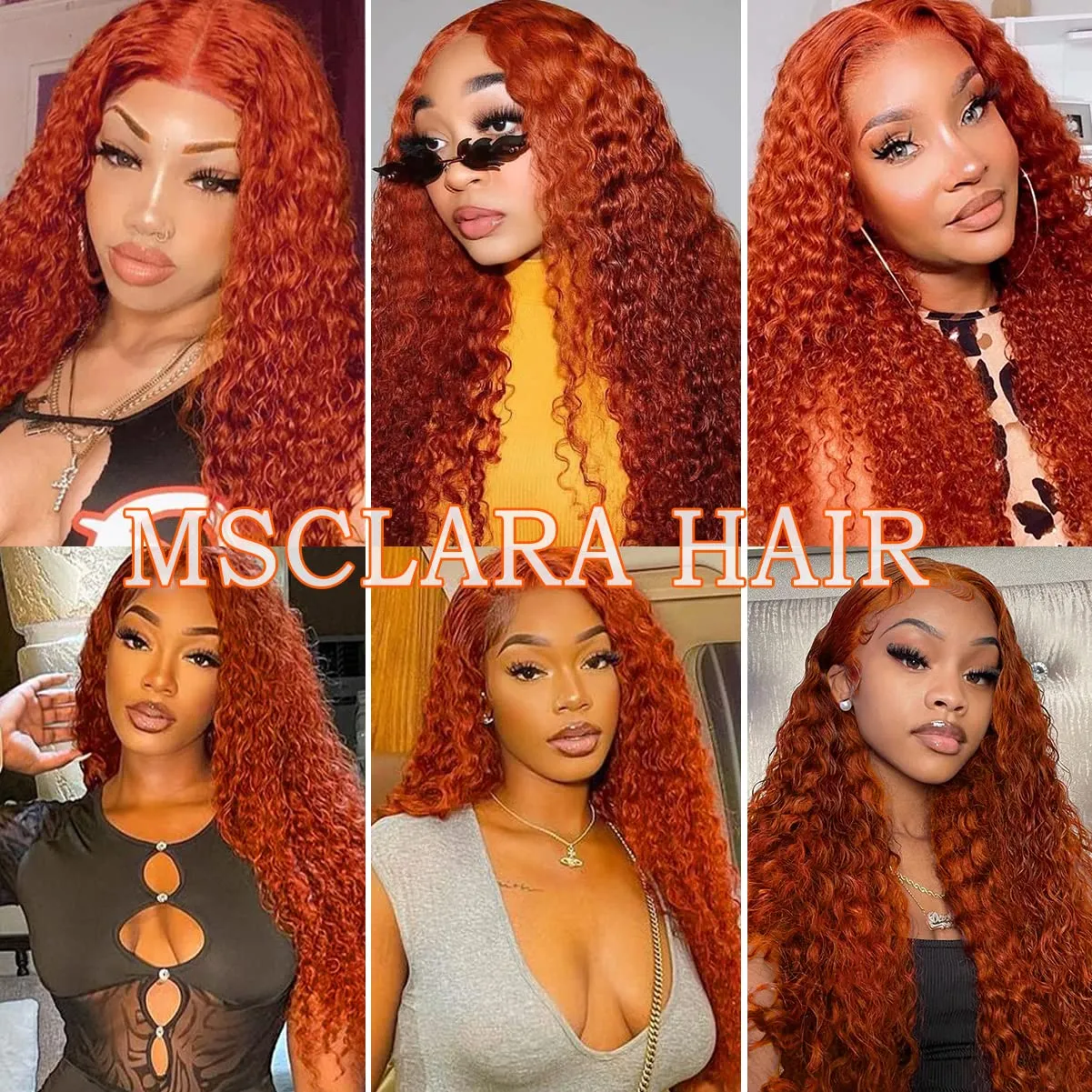 Ginger Orange Deep Wave Lace Front Wigs for Women Human Hair 13x4 HD Lace Frontal Wig Ginger Deep Curly Lace Front Wigs Human Hair 200% Density Colored Human Hair Lace Front Wigs (16 inch)