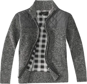 Gioberti Boy's Knitted Full Zip Cardigan Sweater with Soft Brushed Flannel Lining