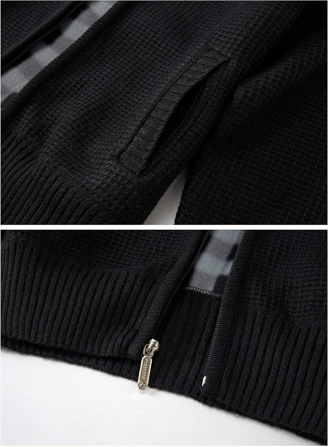 Gioberti Men's Knitted Regular Fit Full Zip Cardigan Sweater with Soft Brushed Flannel Lining