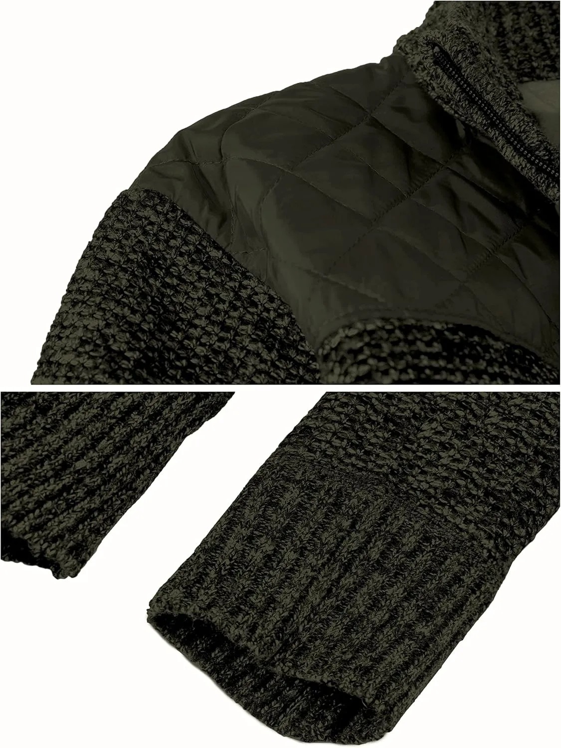 Gioberti Men's Knitted Regular Fit Full Zip Cardigan Sweater with Soft Brushed Flannel Lining