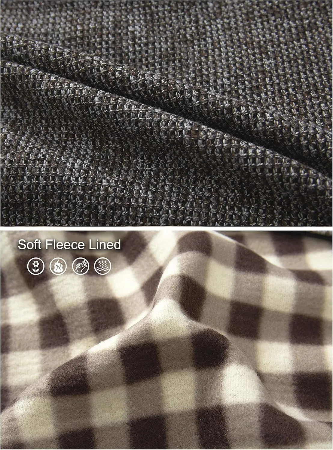Gioberti Men's Knitted Regular Fit Full Zip Cardigan Sweater with Soft Brushed Flannel Lining