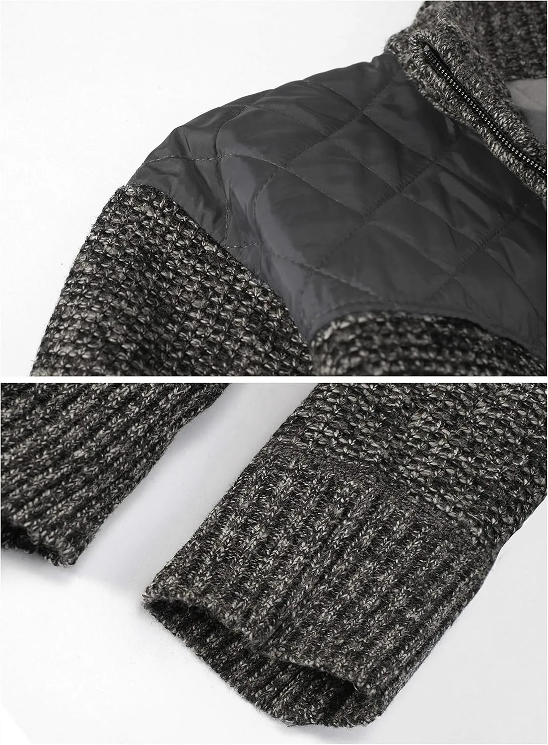 Gioberti Men's Knitted Regular Fit Full Zip Cardigan Sweater with Soft Brushed Flannel Lining