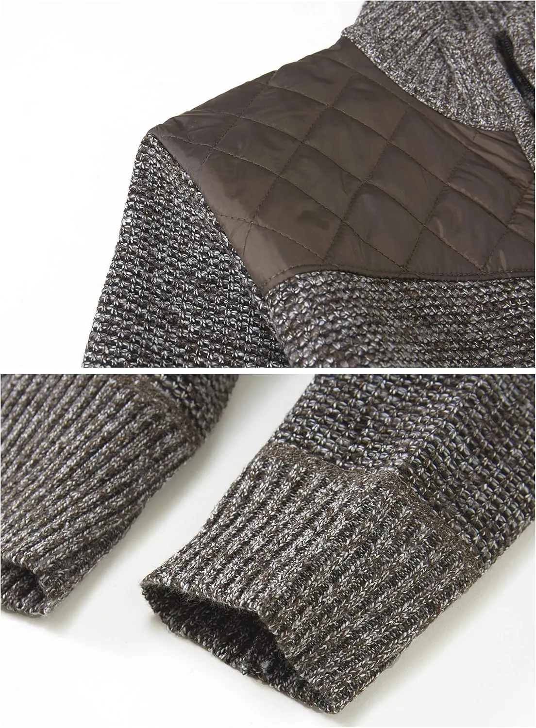 Gioberti Men's Knitted Regular Fit Full Zip Cardigan Sweater with Soft Brushed Flannel Lining