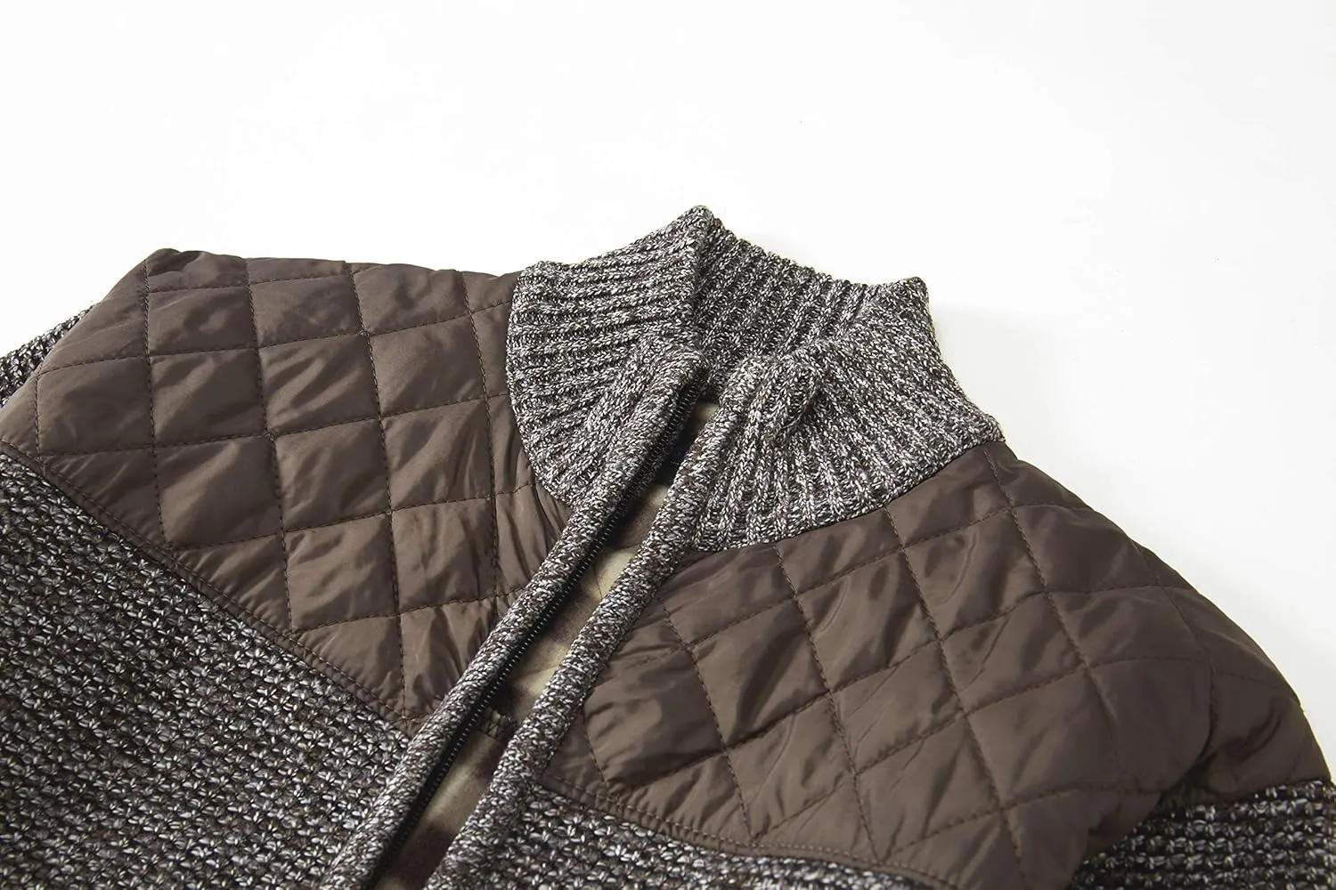 Gioberti Men's Knitted Regular Fit Full Zip Cardigan Sweater with Soft Brushed Flannel Lining