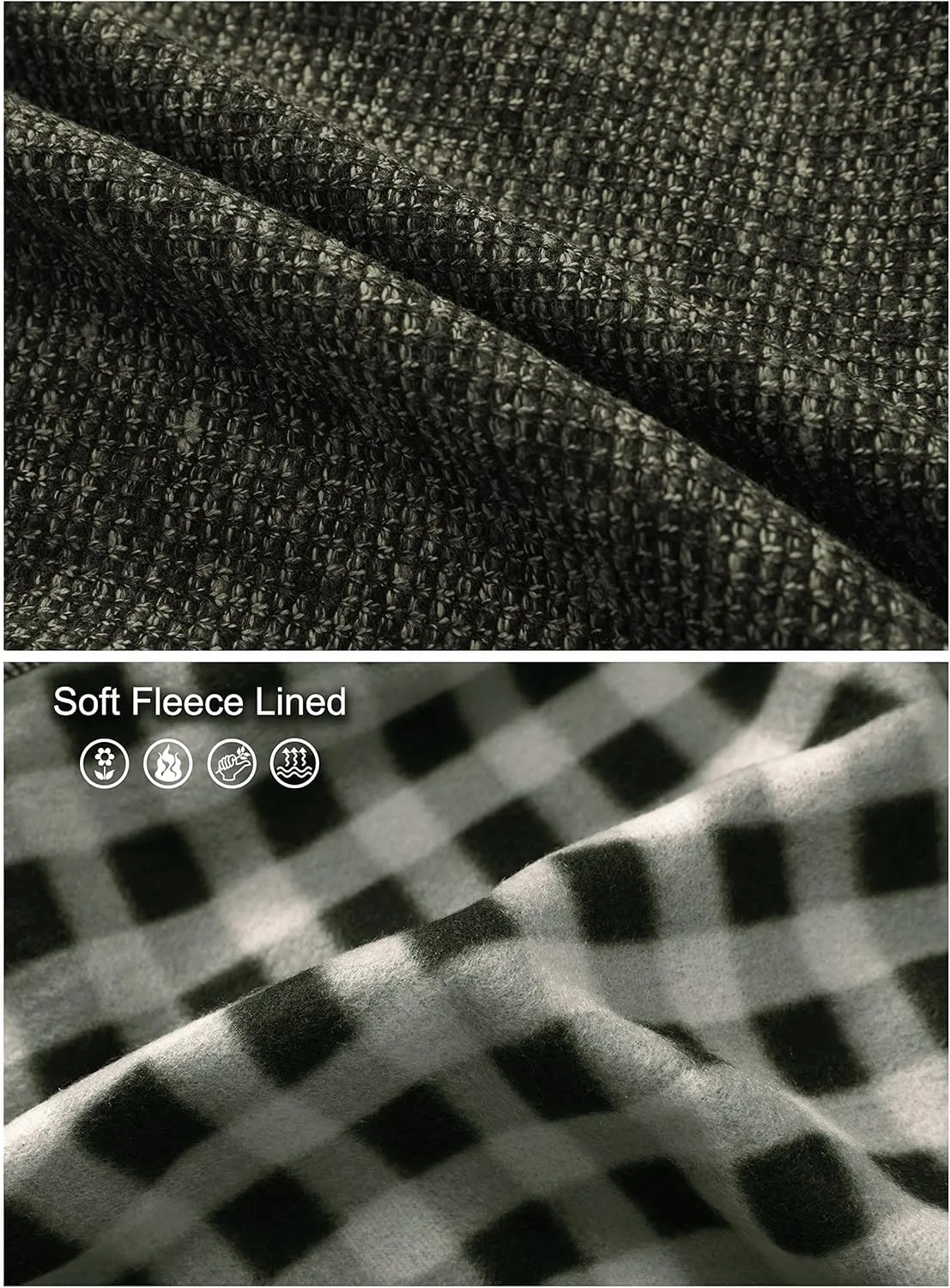 Gioberti Men's Knitted Regular Fit Full Zip Cardigan Sweater with Soft Brushed Flannel Lining