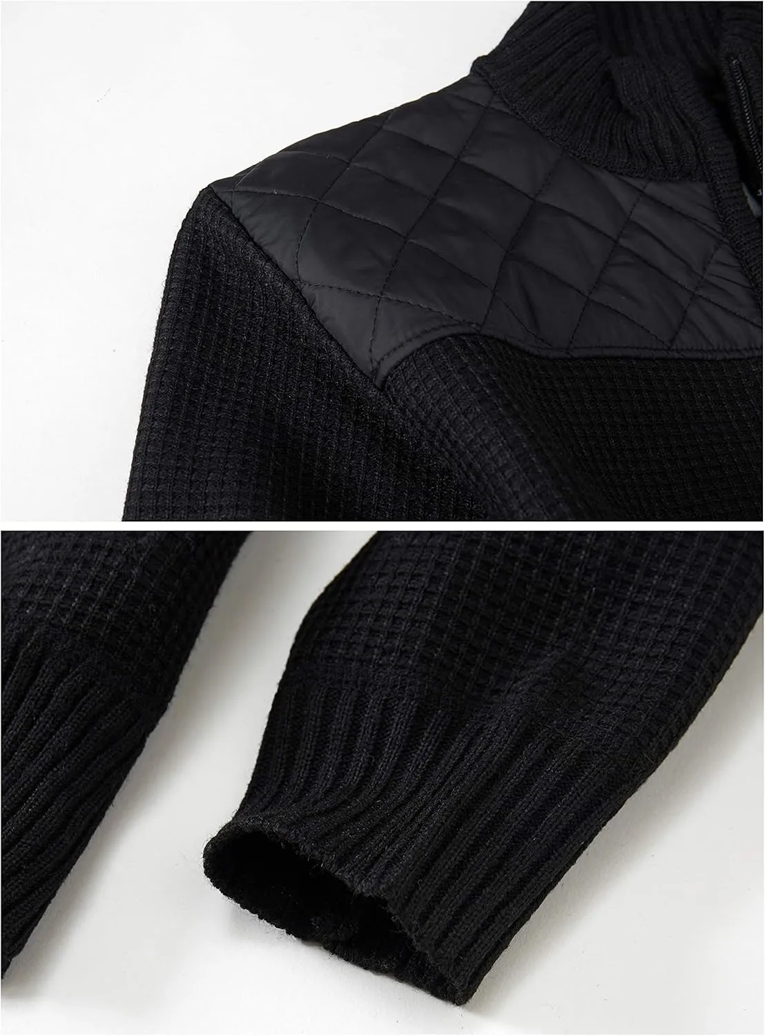 Gioberti Men's Knitted Regular Fit Full Zip Cardigan Sweater with Soft Brushed Flannel Lining