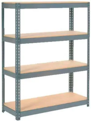 Global Industrial Boltless Extra Heavy Duty Shelving 48" W x 24" D x 72" H, 4 Shelves, Wood Deck