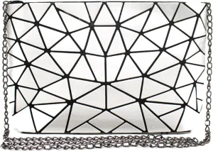 Goclothod Fashion Holographic Laser Shoulder Bag Geometric Envelope Clutch Chain Crossbody Purse