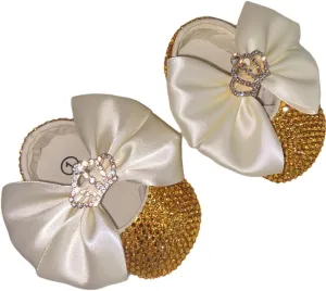 Gold Crystal Decorate Rhinestone Baby Shoes