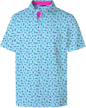 Golf Shirts for Men Dry Fit Funny Print Moisture Wicking Shirts Short Sleeve Quick Dry Collared Men's Polo Shirt