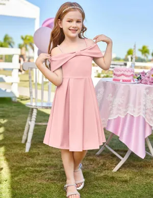 GRACE KARIN Girls Elegant Dress Off Shoulder A-Line Casual Party Dresses for 6-14 Years