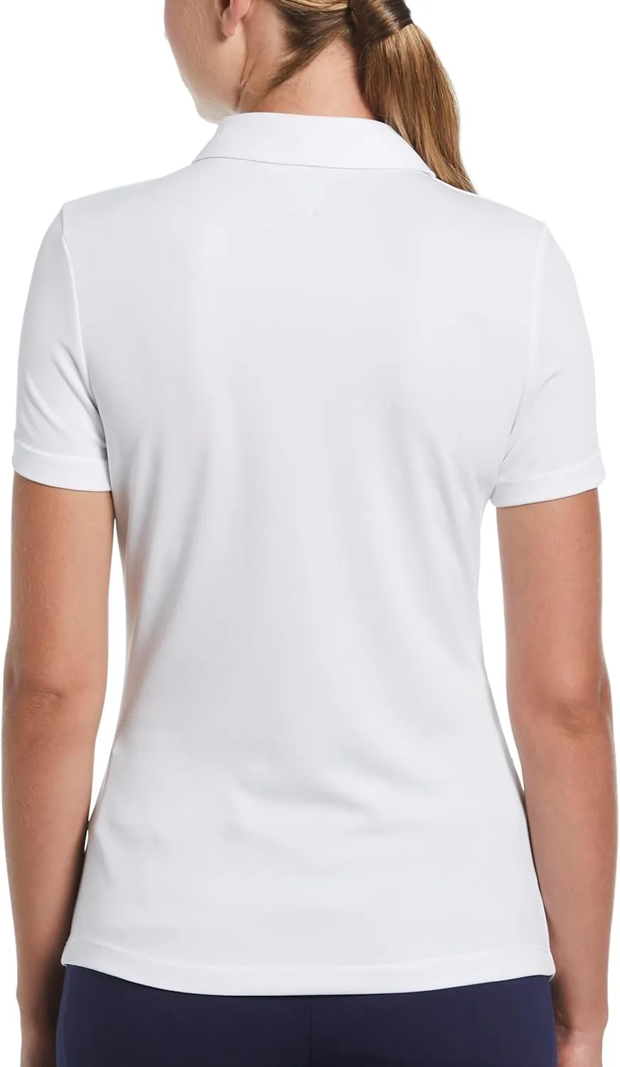 Grand Slam Women's Solid Short Sleeve Golf Polo Shirt, Breathable Mesh Fabric, Flattering Silhouette, Golf Shirts for Women