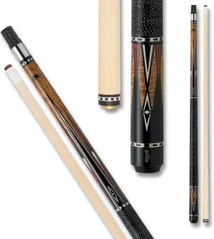 Griffin GR17 Pool Cue - Dark Stained Hard Rock Maple with Red and Black Overlaid Points