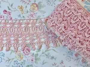 Guipure lace .  vintage pale pink.