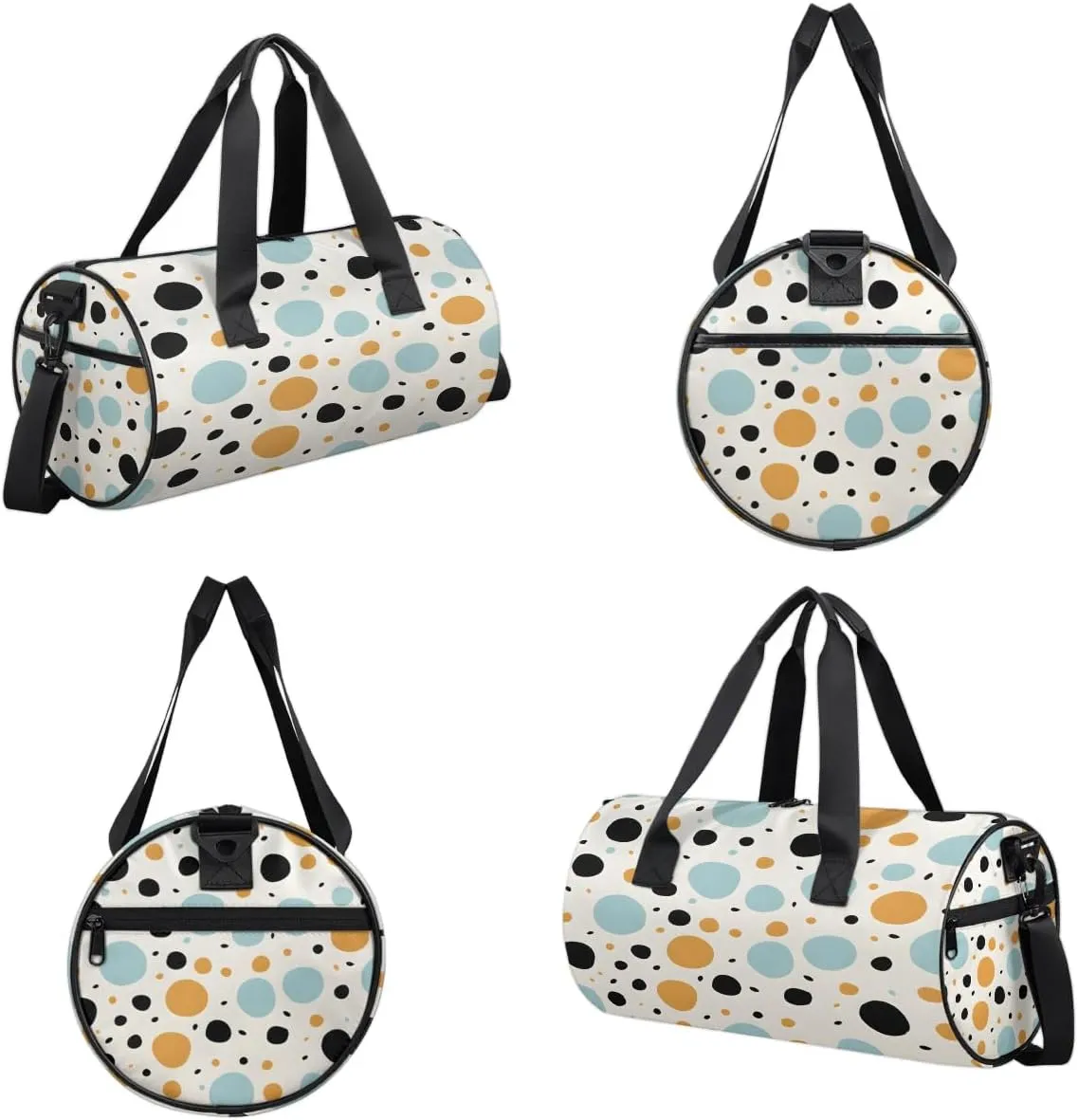 Gym Bags for Men Women Dots Theme Sports Duffel Bags Carry On Travel Duffle Bag with Detachable Adjustable Shoulder Strap Overnight Weekender Bag