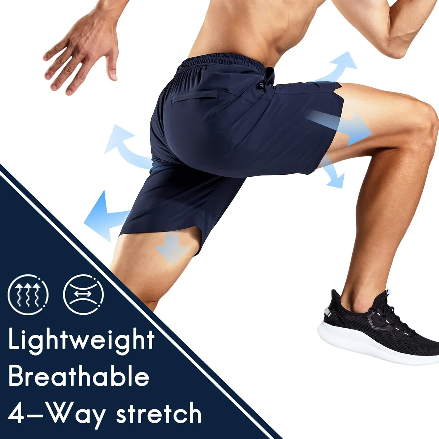 Haimont 7 Inch Athletic Running Shorts Men Dry Fit Lightweight Workout Shorts with Zipper Pockets No Liner, Quick Dry