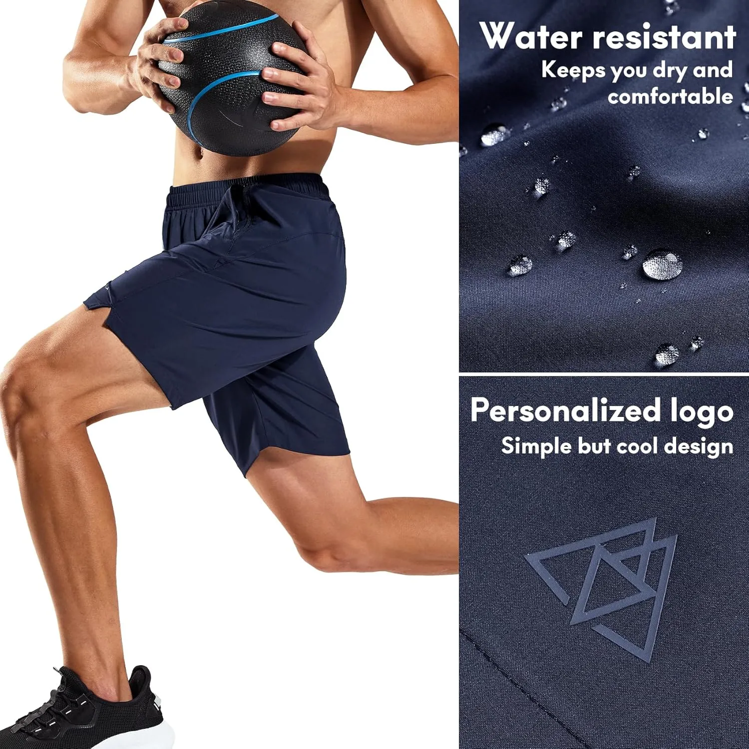 Haimont 7 Inch Athletic Running Shorts Men Dry Fit Lightweight Workout Shorts with Zipper Pockets No Liner, Quick Dry