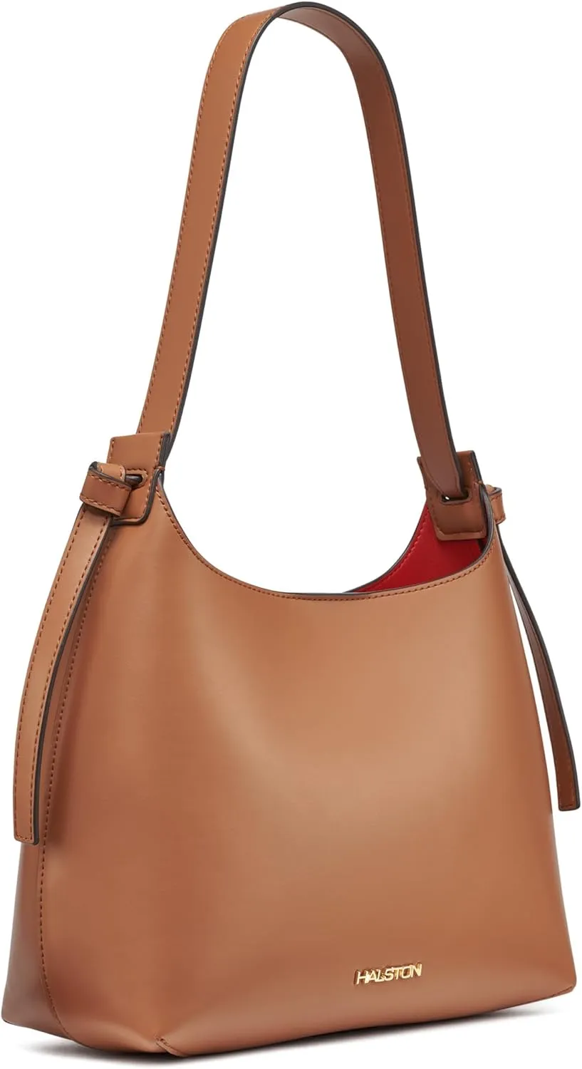 Halston Brooke Signature Logo Magnetic Snap Shoulder
