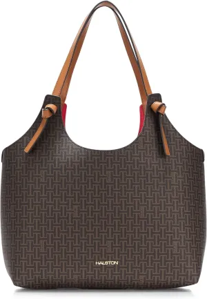Halston Brooke Signature Logo Magnetic Snap Tote