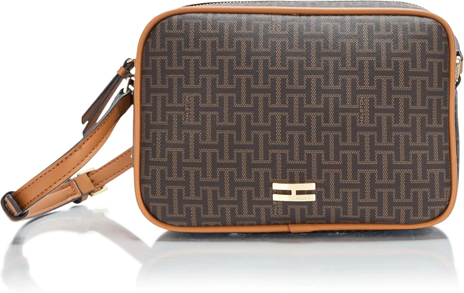 Halston Clara Signature Logo Top Zip Crossbody