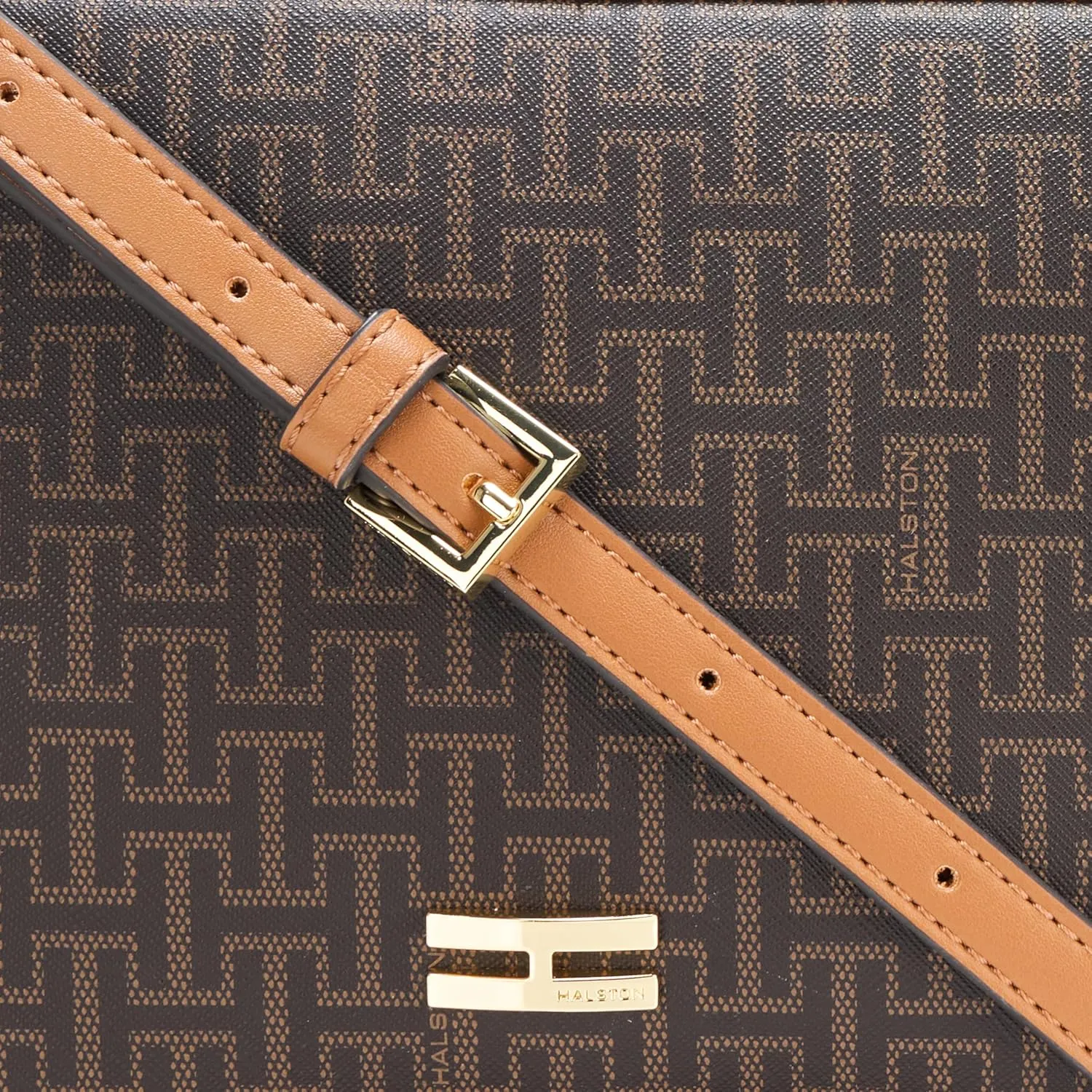 Halston Clara Signature Logo Top Zip Crossbody