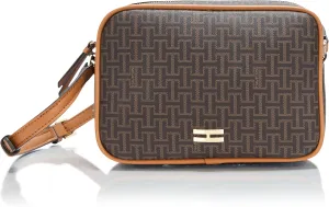 Halston Clara Signature Logo Top Zip Crossbody