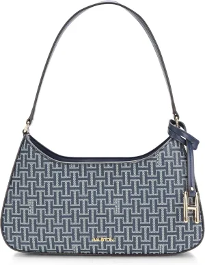 Halston Heidi Signature Logo Top Zip Shoulder